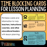 Instructional Coaching Time Blocking Cards for Lesson Planning