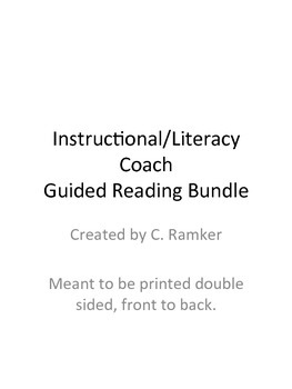 Preview of Instructional / Literacy Coach Guided Reading Bundle