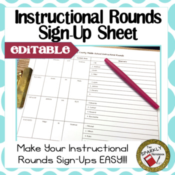 Preview of Instructional Rounds Teacher Sign-Up - Editable