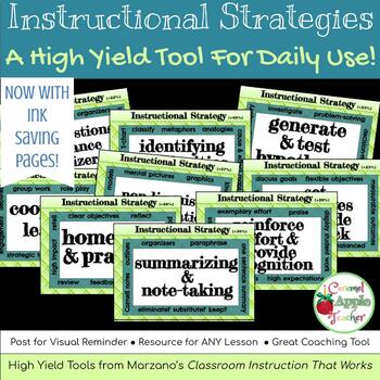 Preview of Instructional Strategies Poster Set {Marzano's 9 "High Yield" Strategies}