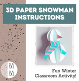 FREEBIE Instructions for Making 3D Paper Snowman - Holiday