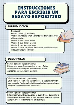 Preview of Instructions for writing an Expository essay (Spanish edition)