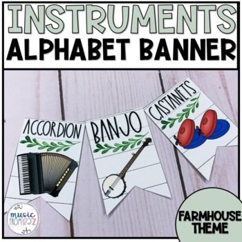 Preview of Instrument Alphabet Banner - Farmhouse