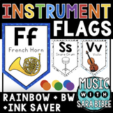 Instrument Alphabet Banner Flags - Rainbow, Ink-Saver, BW