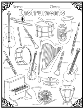 Preview of Instrument Coloring Page