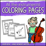 Instrument Coloring Pages with Descriptions and Kids playing!