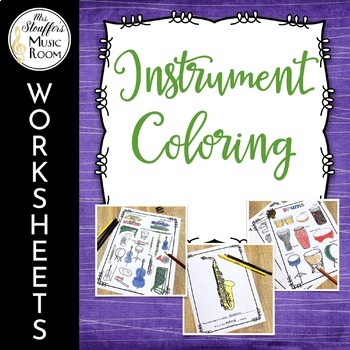Preview of Instrument Coloring Worksheets
