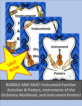 Preview of Instrument & Families Activities & Posters Bundle - Elementary Music