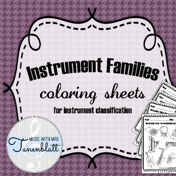 Preview of Instrument Families Coloring