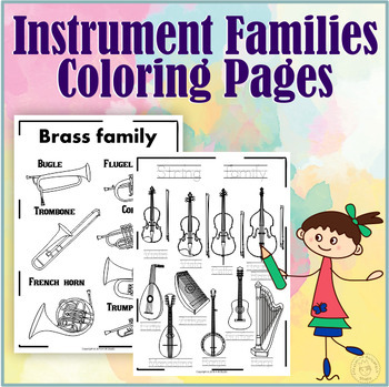 Preview of Instrument Families Coloring Pages | Hybrid Learning Music