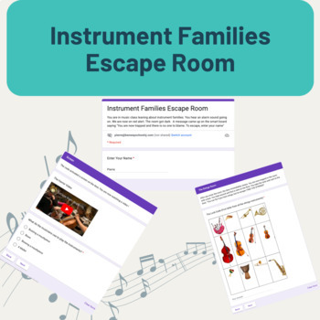 Preview of Instrument Families Escape Room