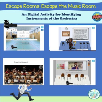 Preview of Instrument Families Escape the School Boom Cards™ for Distance Learning