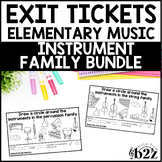 Instrument Families Exit Tickets BUNDLE Rubrics Elementary