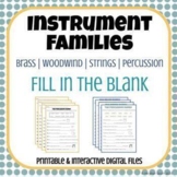 Instrument Families Fill in The Blank | Printable & Digital  