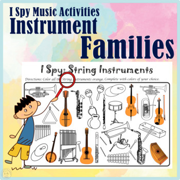 Preview of Instrument Families I Spy Music Activities  | Print and Digital