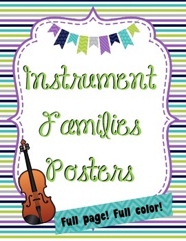 Preview of Instrument Families Posters -- Woodland Critter Theme