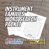 Instrument Families Word Search Packet - 17 Total Word Searches