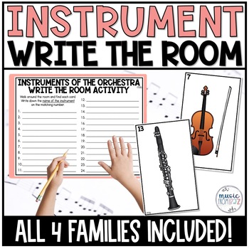 Preview of Instrument Families - Write the Room- Instruments of the Orchestra Activity
