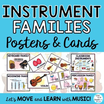 Preview of Instrument Families and Instrument: Posters and Flash Cards Music Room Decor