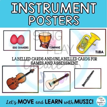 Instrument Families and Instrument: Posters and Flash Cards Music ...