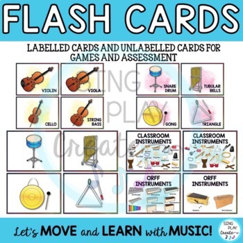 Instrument Families and Instrument: Posters and Flash Cards Music ...