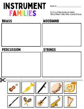 Preview of Instrument Family Assessment Worksheet