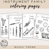 Instrument Family Coloring Pages - for the Music Classroom