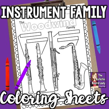 Preview of Instrument Family Coloring Sheets