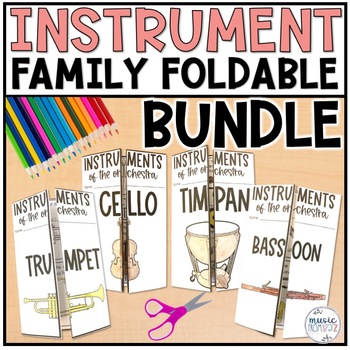 Preview of Instrument Family Foldable Activity BUNDLE - Woodwind Brass String Percussion