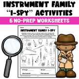 Instrument Family "I-Spy" Worksheet Activities for Element