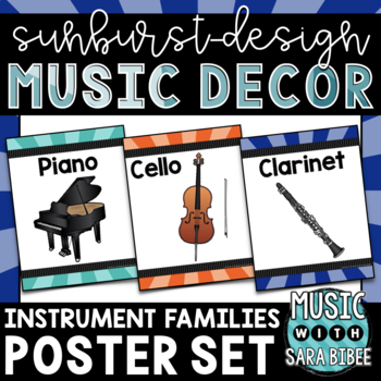 Preview of Instrument Family Posters {Sunburst Theme}