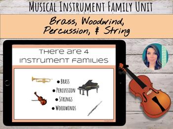 Preview of Instrument Family Unit with video, audio, games, worksheets & assessments