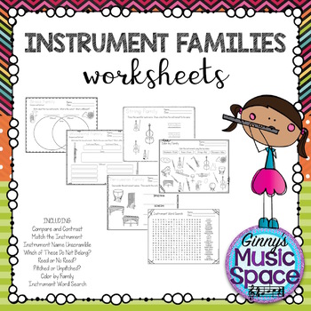 Preview of Instrument Family Worksheets