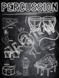 Instrument Family poster- Percussion (Chalkboard theme)