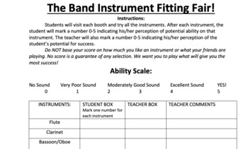 Preview of Instrument Fitting Sheet