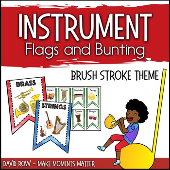 Preview of Instrument Flags - Bunting for the Music Classroom - Brush Strokes