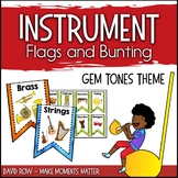 Instrument Flags - Bunting for the Music Classroom - Gem Tones