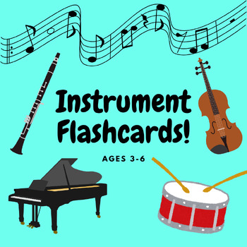Preview of Instrument Flash Cards for ages 3-6 Early Elementary Music