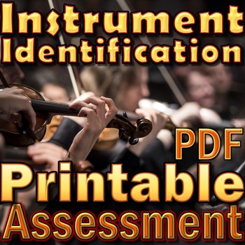 Preview of ORCHESTRA TEST - Instrument ID Assessment Printable PDF - Elementary Music