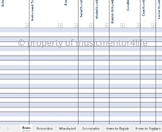 Instrument Inventory Sheet