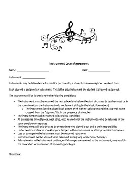 Preview of Instrument Loan Agreement