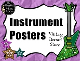 Instrument Posters - Vintage Record Store Music Classroom 