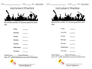 Preview of Instrument Practice Log