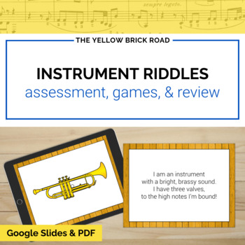 Preview of Instrument Riddles: activities and games for instrument review - music games