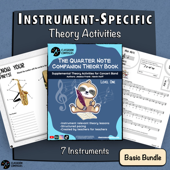 Preview of Instrument-Specific Music Theory Supplement | Level One for 7 Instruments