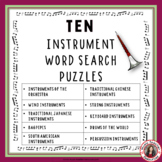 Music Around the World - Musical Instruments Word Search P