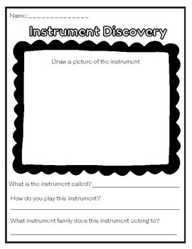Preview of Instrument discovery Worksheet