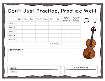 Violin Practice Chart