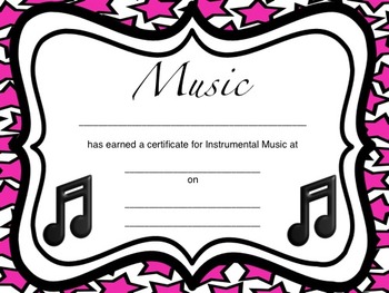 Instrumental Music Certificates By Sillyomusic 