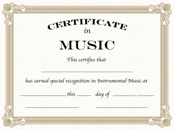 Preview of Instrumental Music Certificates, Formal